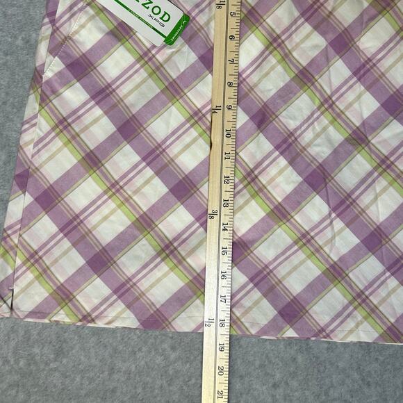 IZOD XFG Golf Skort Mauve Green & White Plaid Womens Size 12 - Picture 3 of 9